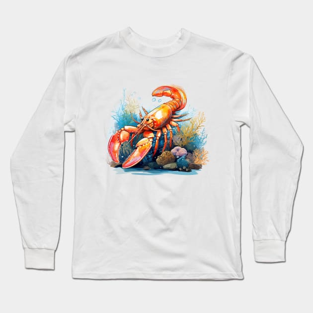 Red Lobster Long Sleeve T-Shirt by zooleisurelife